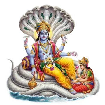 Lord Vishnu idol holding Shankha and Chakra traditional Hindu deity statue