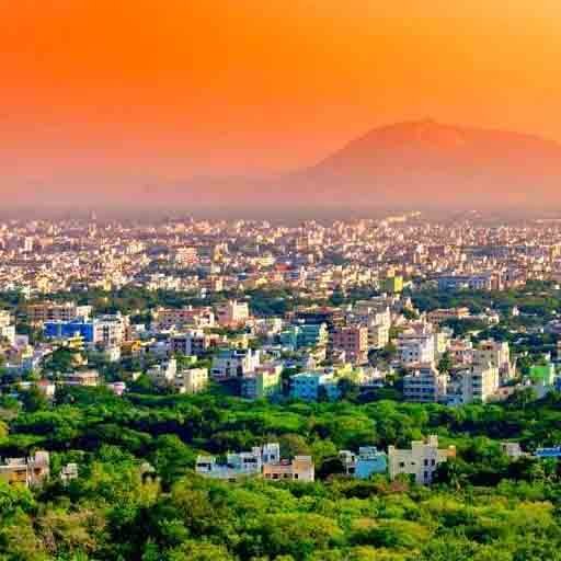 Nellore city skyline view with urban buildings in Andhra Pradesh